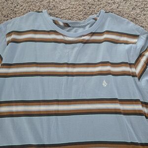 Volcom Blue and Brown Short Sleeve Tees